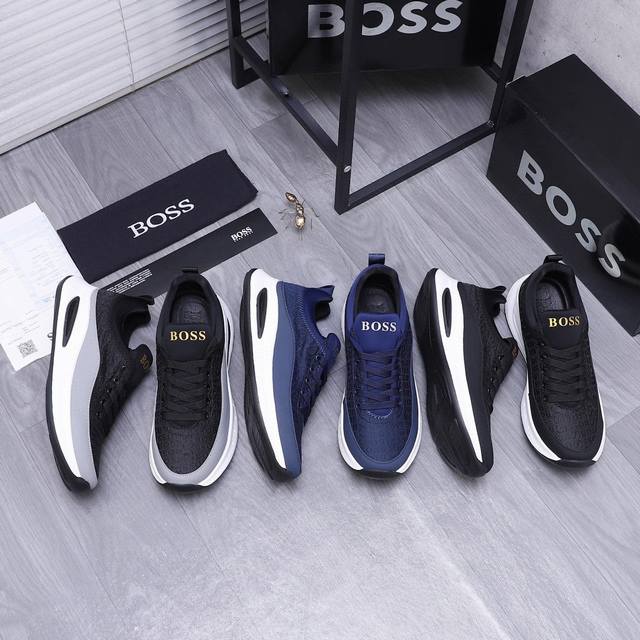 商品商标： Ｂｏｓｓ 休闲鞋 正码码数: 38-44 45订做不退换 商品材料：精选牛皮拼接鞋面 弹力布内里 橡胶大底